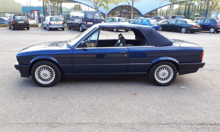 BMW 320i Cabrio E30 Mauritiusblauw Zwart Leder 206000 Km
