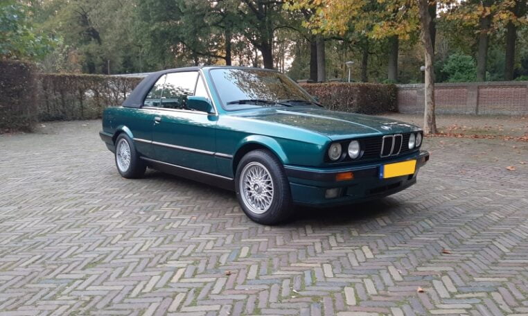 BMW 325i Cabrio E30 Lagunengrün Metallic Met Zwart Leder 130000 Km 0