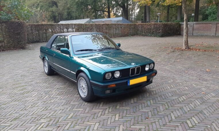 BMW 325i Cabrio E30 Lagunengrün Metallic Met Zwart Leder 130000 Km 0