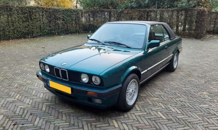 BMW 325i Cabrio E30 Lagunengrün Metallic Met Zwart Leder 130000 Km 0