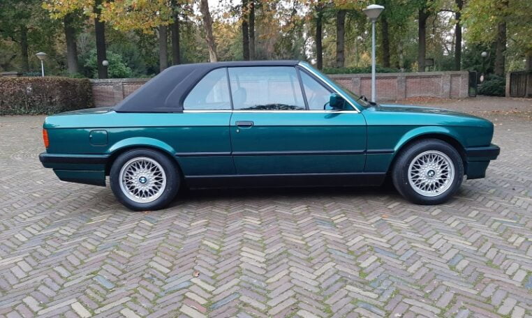 BMW 325i Cabrio E30 Lagunengrün Metallic Met Zwart Leder 130000 Km 0