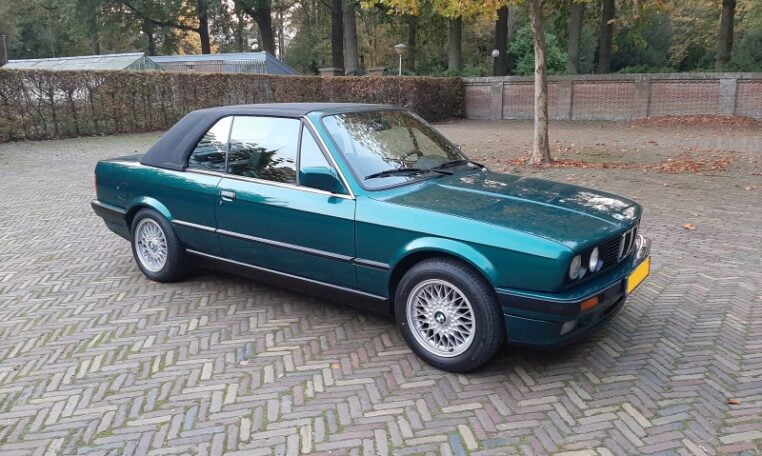 BMW 325i Cabrio E30 Lagunengrün Metallic Met Zwart Leder 130000 Km 0