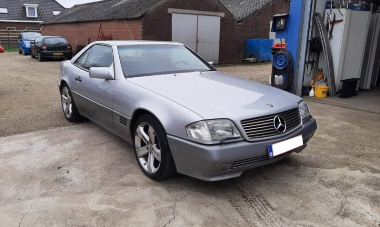 Mercedes Benz 500 SL 129 Zilvergrijs Met Bordeaux Rood Leder Silberpfeil 149000 Km 0
