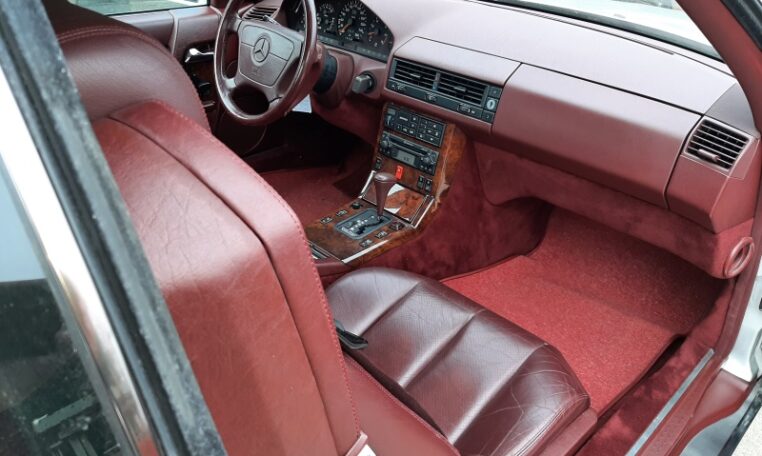 Mercedes Benz 500 SL 129 Zilvergrijs Met Bordeaux Rood Leder Silberpfeil 149000 Km 0