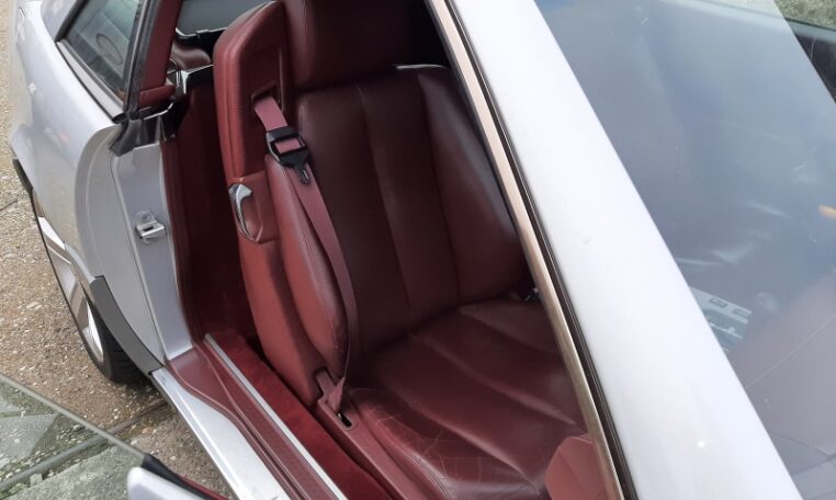 Mercedes Benz 500 SL 129 Zilvergrijs Met Bordeaux Rood Leder Silberpfeil 149000 Km 0