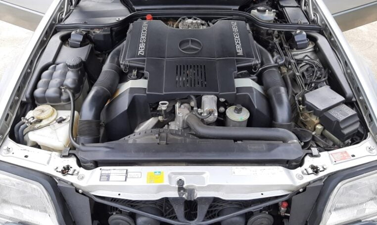 Mercedes Benz 500 SL 129 Zilvergrijs Met Bordeaux Rood Leder Silberpfeil 149000 Km 0