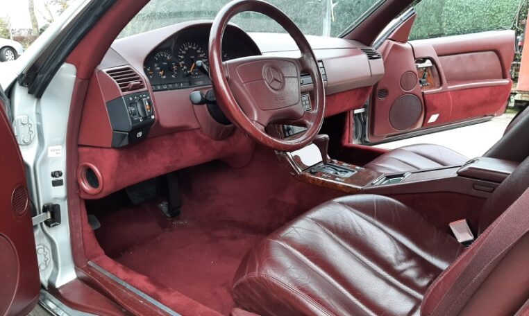 Mercedes Benz 500 SL 129 Zilvergrijs Met Bordeaux Rood Leder Silberpfeil 149000 Km 0