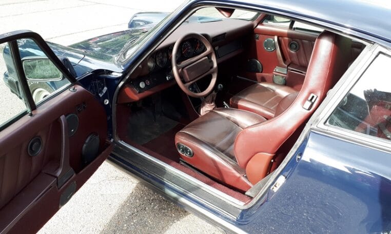 Porsche 911 Coupé Donkerblauw Met Bordeaux Rood Leder 90000 Km 0