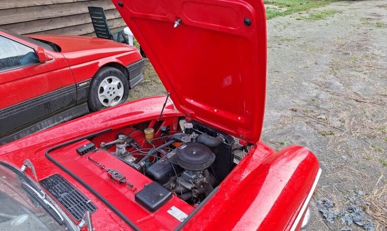 Fiat 1200 Cabriolet Rood Met Zwart Leder 0