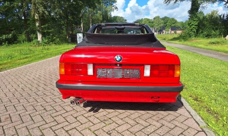 BMW 325i E30 Baur Cabriolet Rood Met Grijs Stof 152000 Km 0