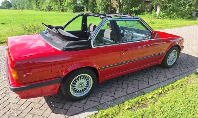 BMW 325i E30 Baur Cabriolet Rood Met Grijs Stof 152000 Km 0