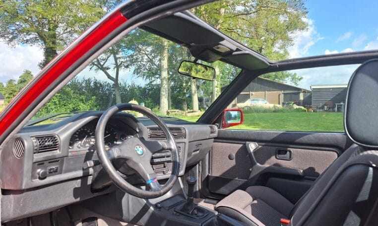 BMW 325i E30 Baur Cabriolet Rood Met Grijs Stof 152000 Km 0