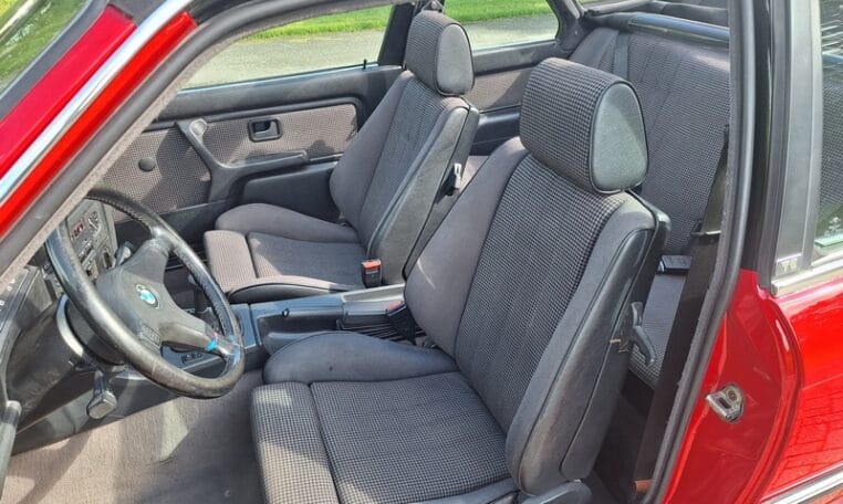 BMW 325i E30 Baur Cabriolet Rood Met Grijs Stof 152000 Km 0