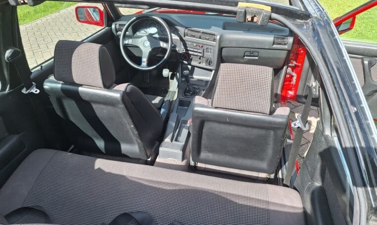 BMW 325i E30 Baur Cabriolet Rood Met Grijs Stof 152000 Km 0