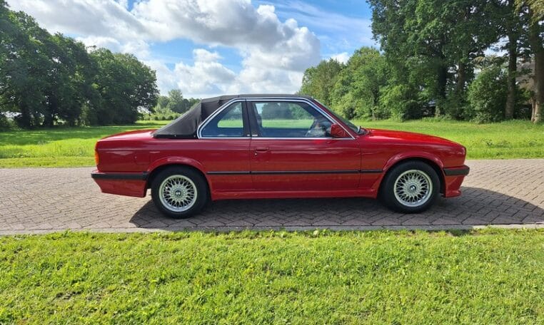 BMW 325i E30 Baur Cabriolet Rood Met Grijs Stof 152000 Km 0