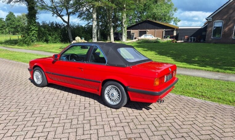 BMW 325i E30 Baur Cabriolet Rood Met Grijs Stof 152000 Km 0