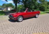 BMW 325i Cabrio E30 Weinrot Metallic 243000 Km Met Grijs Stof Interieur 0