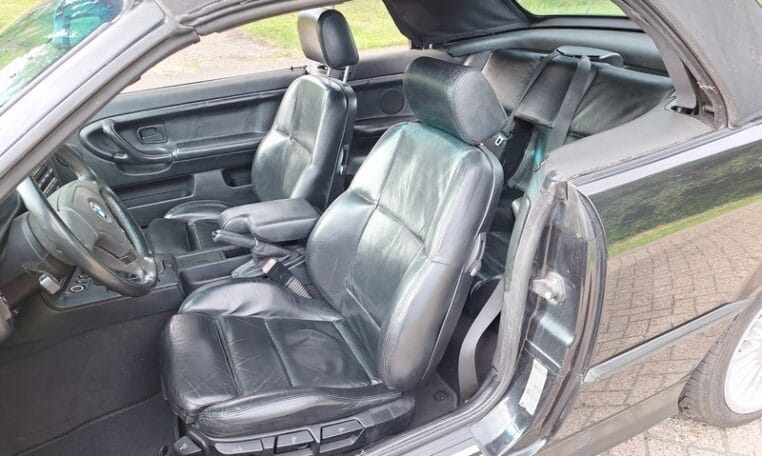 BMW 318i Cabrio E36 Zwart Met Zwart Leder Full Options 216000 Km 0